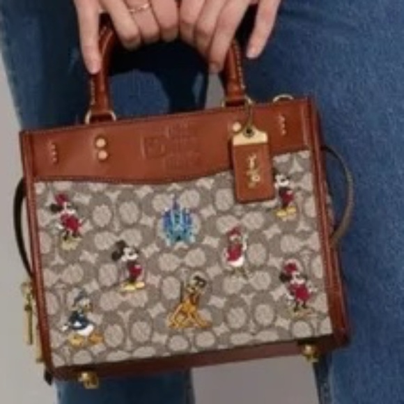 Coach X Disney Rogue 25, Sig.Textile Jacquard W Mickey & Friends Embroider NWT - Picture 5 of 15